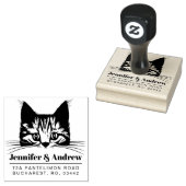 Modern adres voor retournering van katten 	rubberstempel (Gestempeld)