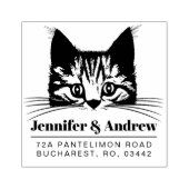 Modern adres voor retournering van katten 	rubberstempel (Afrduk)