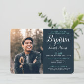 Modern Adult Baptism Photo Invitation Kaart (Staand voorkant)
