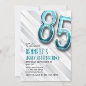 Modern Adult Blauwgroen 85e Verjaardagsuitnodiging Kaart (Voorkant)