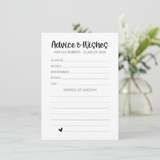 Modern advies en wensen voor Afstuderen Kaarten (Staand voorkant)