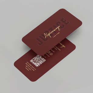 Modern Advocaat Advocaat Rechtspraak Dark Maroon Visitekaartje
