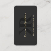 Modern Advocaat Recht Monogram K R Zwart Goud Visitekaartje (Voorkant)