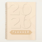 Modern Aesthetic Neutral Beige Line Art 2026 Planner (Voorkant)