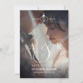 Modern Aesthetic photo wedding  Save The Date (Voorkant)