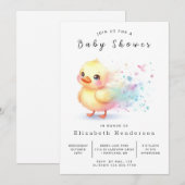 Modern afdrukbaar eendenBaby shower Kaart (Voorkant / Achterkant)