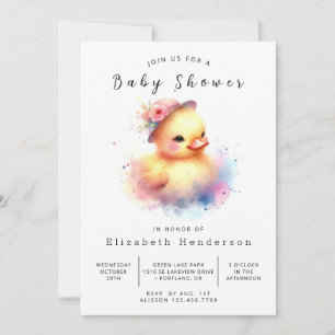 Modern afdrukbaar eendenBaby shower Kaart