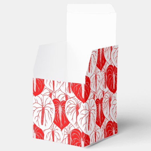 Modern afdrukpatroon Hawaiian Anthurium Bedankdoosjes (Geopend)