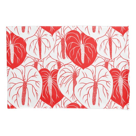 Modern afdrukpatroon Hawaiian Anthurium Kussensloop (Voorkant)