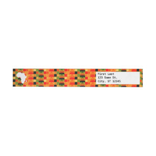 Modern African Kente Cloth Style Pattern Adreslabel Wikkel