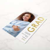 Modern Afstudeerder 2025 foto Gold Real Folie Aank Folie Uitnodiging (Gedraaid)