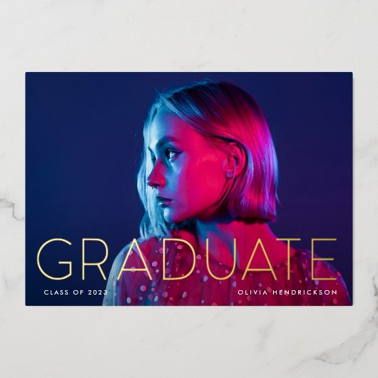 Modern Afstudeerder Aankondiging en Foto 2024 | FO (Voorkant)