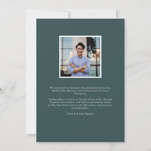 Modern Afstudeerder | Aankondiging foto-Afstuderen (Achterkant)