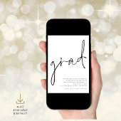 Modern Afstudeerder Black Script Graduation Party Kaart