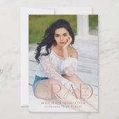 Modern Afstudeerder Dusty Roos Typografie Foto Afs Aankondiging (Voorkant)