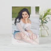 Modern Afstudeerder Dusty Roos Typografie Foto Afs Aankondiging (Staand voorkant)