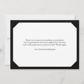 Modern Afstudeerder Foto Afstuderen Dank u Aankondiging (Achterkant)