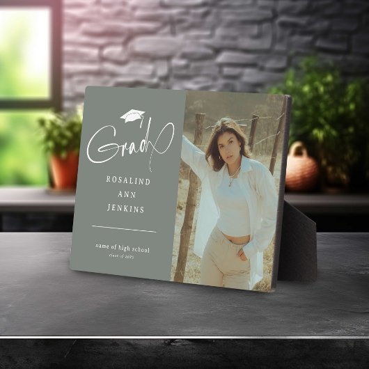 Modern Afstudeerder Foto Afstuderen Keepake Gift Fotoplaat