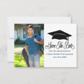 Modern Afstudeerder Foto Afstuderen Save The Date (Voorkant)