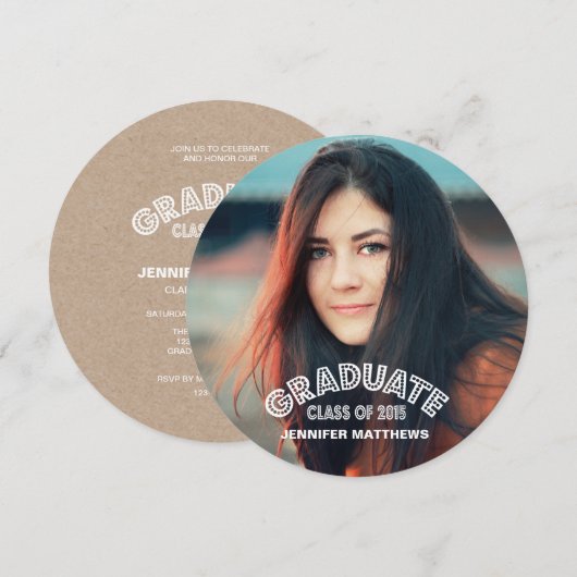 MODERN-AFSTUDEERDER | INSCHRIJVING VAN DE GRADUATI KAART (Voorkant / Achterkant)