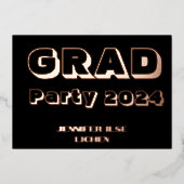 MODERN AFSTUDEERDER PARTIJ FOLIE UITNODIGING (Voorkant)