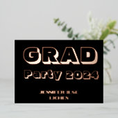 MODERN AFSTUDEERDER PARTIJ FOLIE UITNODIGING (Staand Voorkant)