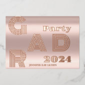 MODERN AFSTUDEERDER PARTIJ FOLIE UITNODIGING (Voorkant)