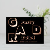 MODERN AFSTUDEERDER PARTIJ FOLIE UITNODIGING (Staand Voorkant)
