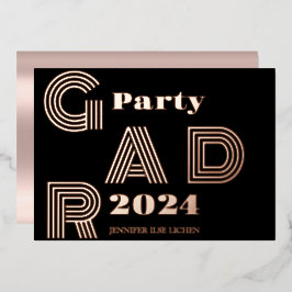 MODERN AFSTUDEERDER PARTIJ FOLIE UITNODIGING