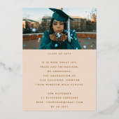 MODERN AFSTUDEERDER PARTY Class of 2025 ROOS Gold  Folie Uitnodiging (Achterkant)