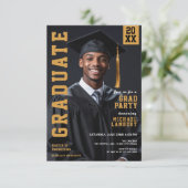 Modern Afstudeerder Party Foto Afstuderen Kaart (Staand voorkant)
