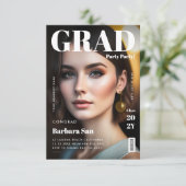 Modern Afstudeerder Party Magazine Foto Afstuderen Kaart (Staand voorkant)
