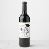 Modern Afstudeerder Pet Tassel Elegant Master Degr Wijn Etiket (Voorkant)