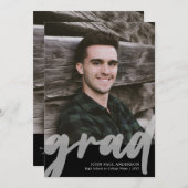 Modern AFSTUDEERDER Script High School 2 Foto Afst Aankondiging (Voorkant / Achterkant)