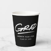 Modern Afstudeerder zwart-wit Afstuderen Papieren Bekers (Achterkant)