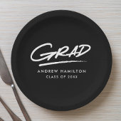 Modern Afstudeerder zwart-wit Afstuderen Papieren Bordje