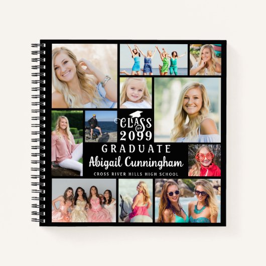 Modern Afstuderen 11 Foto Collage Guestbook Notitieboek (Voorkant)