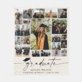 Modern Afstuderen 19 Fotocollage Afstuderen Fleece Deken (Voorkant)