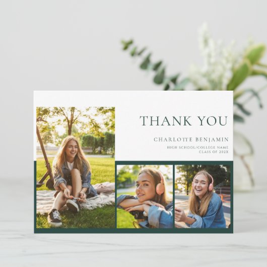 Modern Afstuderen 2025 Afstudeerder Foto Bedankkaart (Staand voorkant)