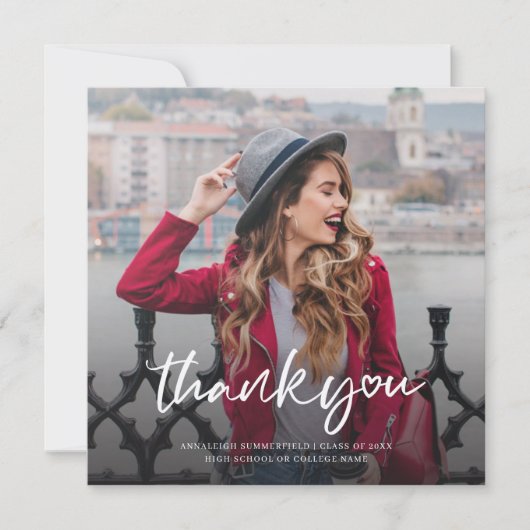 Modern Afstuderen 2025 Afstudeerder foto's Bedankkaart (Voorkant)
