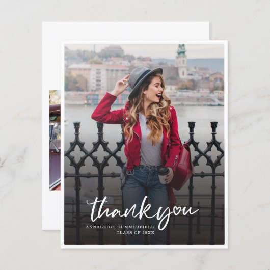 Modern Afstuderen 2025 foto Dank u kaart (Voorkant / Achterkant)
