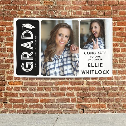 Modern Afstuderen 2 foto Graduaton Spandoek