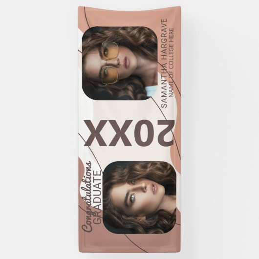 Modern Afstuderen | 2 Fotocollage-Afstuderen Spandoek (Verticaal)