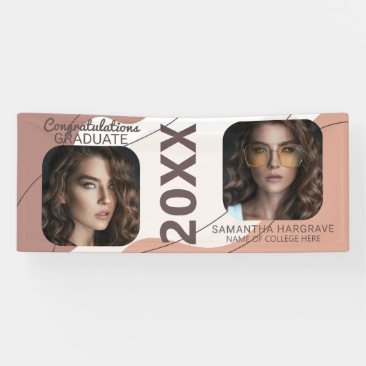 Modern Afstuderen | 2 Fotocollage-Afstuderen Spandoek (Horizontaal)