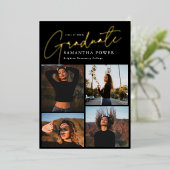 Modern Afstuderen 4 foto's Afstuderen Aankondiging (Staand Voorkant)