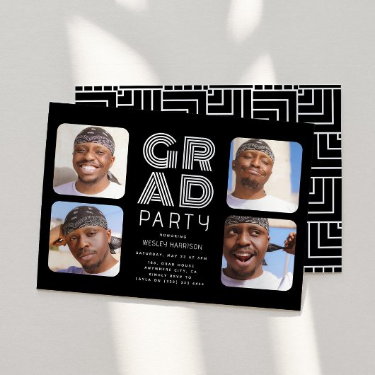 Modern Afstuderen 4x fotocollage AFSTUDEERDER Part Kaart