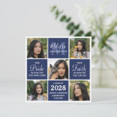 Modern Afstuderen 5 Photo Navy Blue Afstuderen Uit Kaart (Staand voorkant)