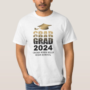 Modern Afstuderen AFSTUDEERDER Jaar Zwart Goud T-shirt