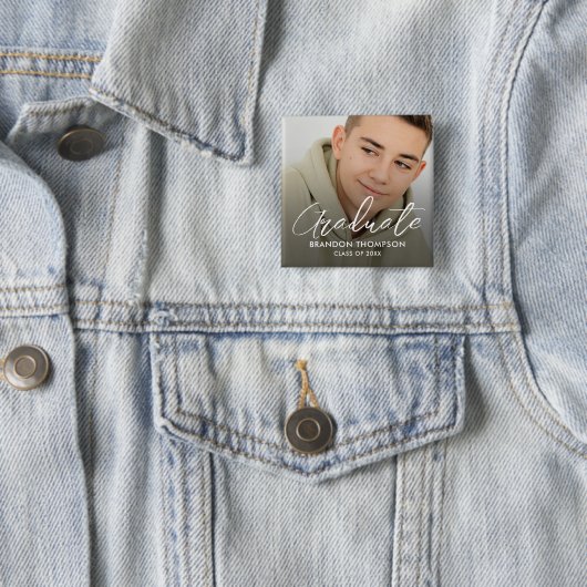 Modern Afstuderen Afstuderen Foto Vierkante Button 5,1 Cm (In situ)