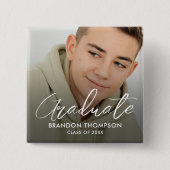 Modern Afstuderen Afstuderen Foto Vierkante Button 5,1 Cm (Voorkant)